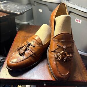 Classic Johnson And Murphy 8.5 Brown Tassel Loafers Made in Italy(120)